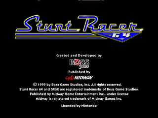 Stunt Racer 64 title screen for Nintendo 64